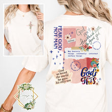 Load image into Gallery viewer, Easter Christian Collage Cross Front +Full Back