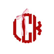 Load image into Gallery viewer, CUSTOM MONOGRAM + PINK/RED BOWS FULL BACK