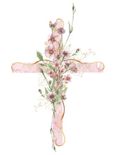Load image into Gallery viewer, Easter Christian Collage Cross Front +Full Back