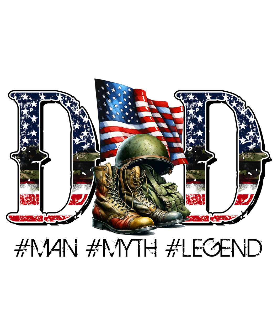 MILITARY DAD AMERICAN FLAG