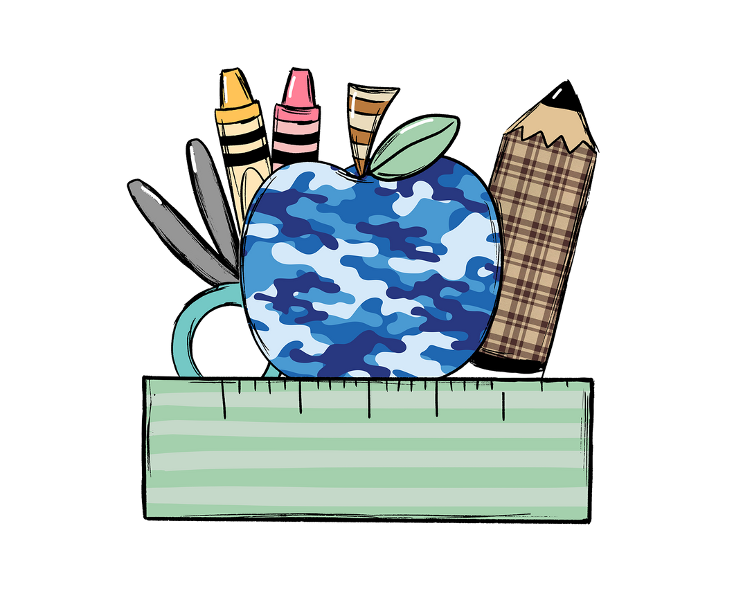 CUSTOM NAME BLUE CAMO APPLES