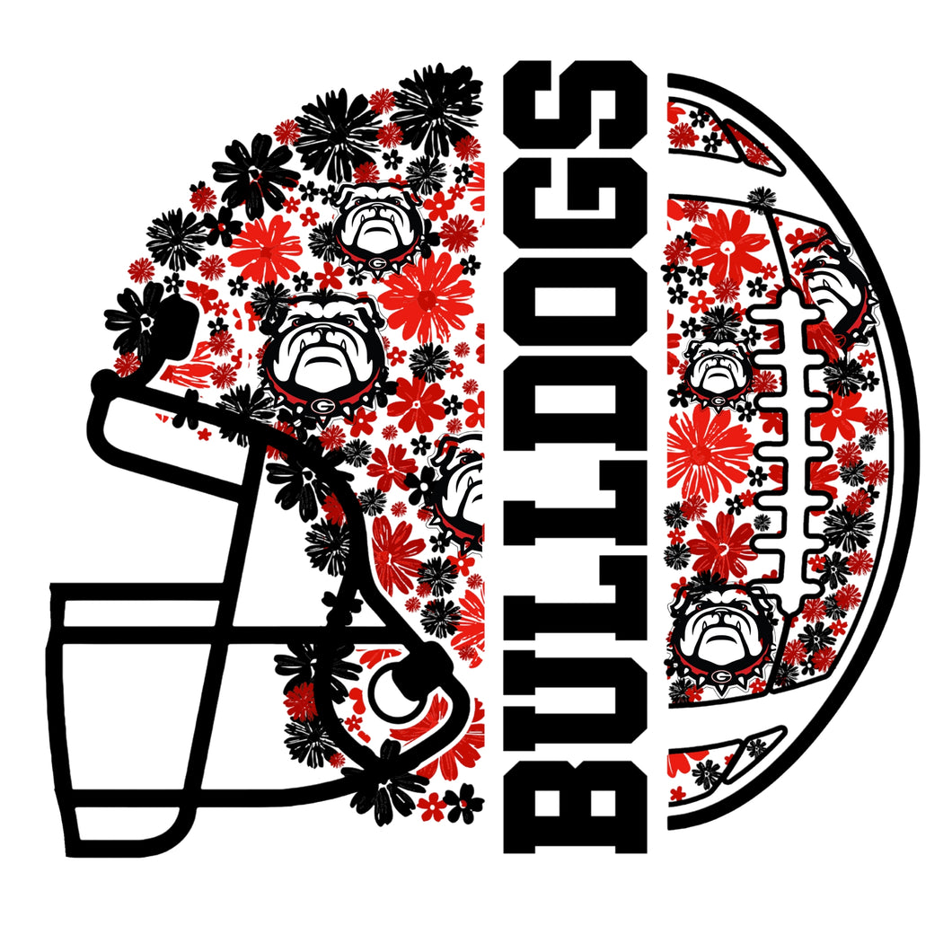 GA BULLDOGS FLORAL HELMET