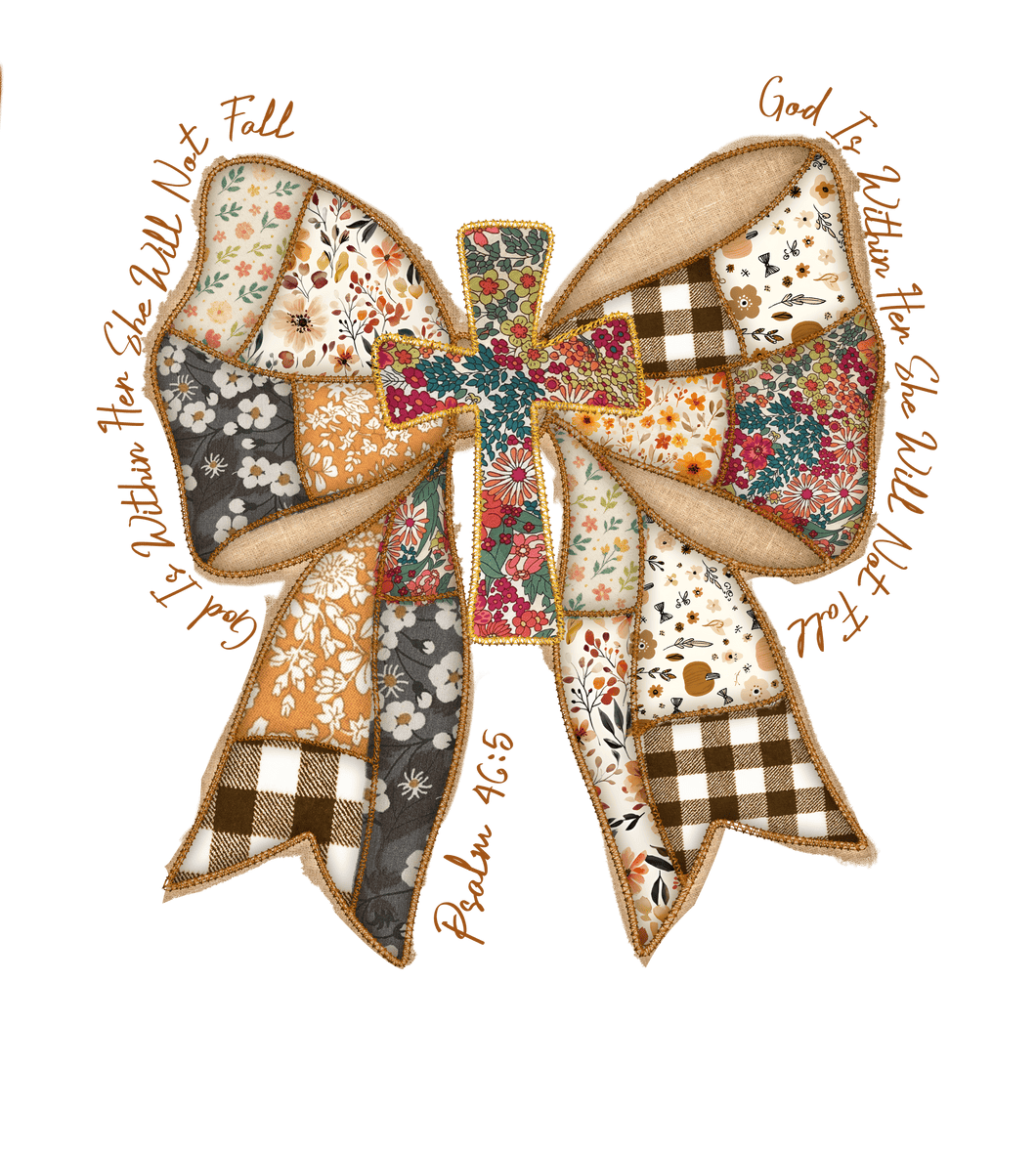 FALL FLORAL BOW 'GOD IS WITHIN HER'