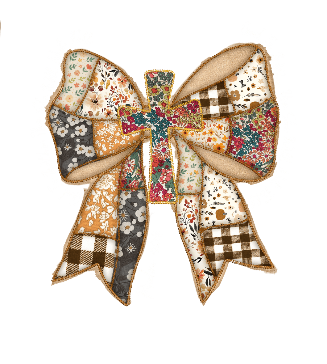 FALL FLORAL BOW 'GOD IS WITHIN HER' WHITE FONT