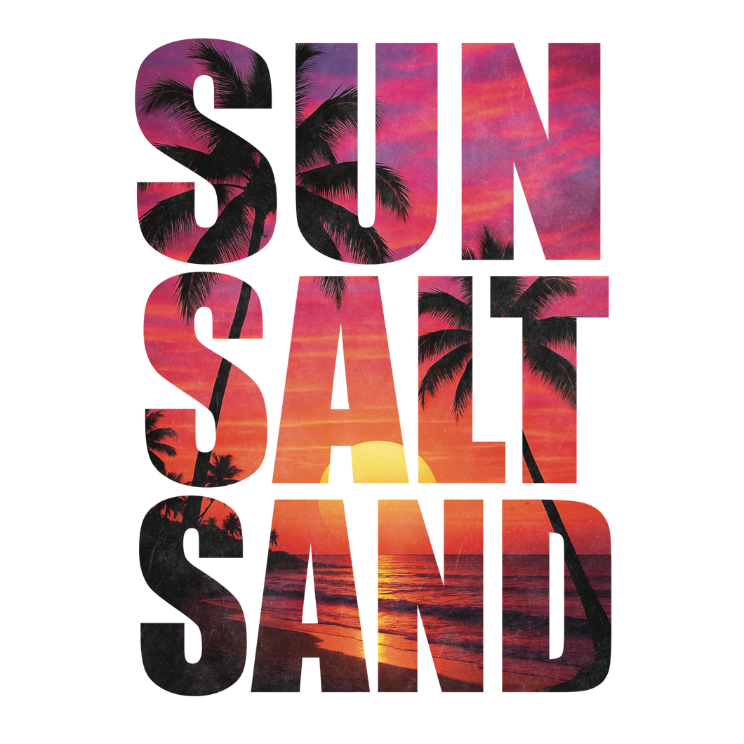 SUN SALT AND SAND BLOCK LETTERS