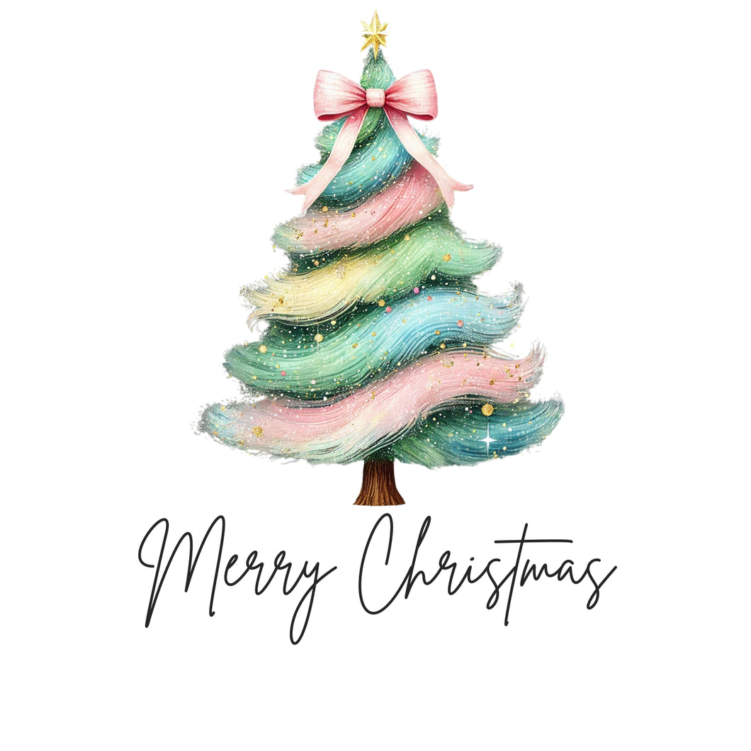 PASTEL CHRISTMAS TREE BLACK LETTERING