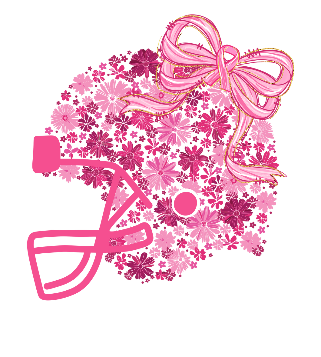 PINK FLORAL FOOTBALL HELMET