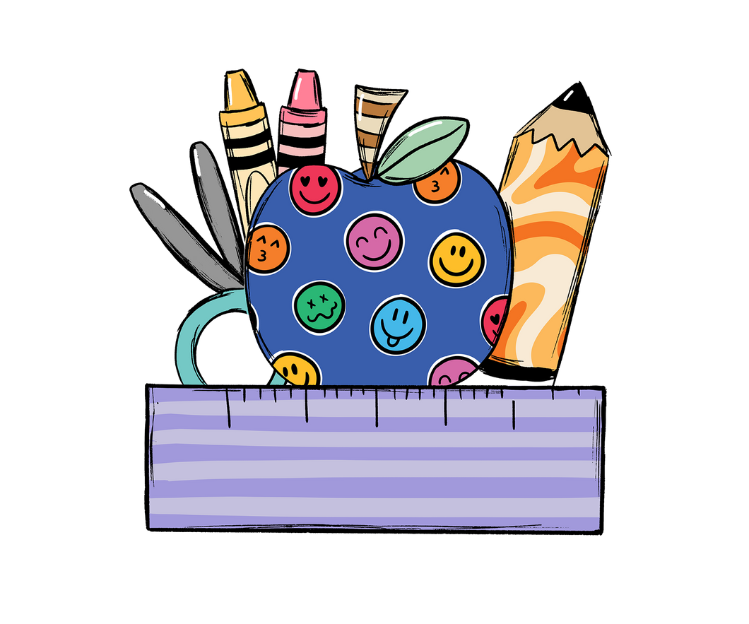 CUSTOM NAME SMILEY APPLES