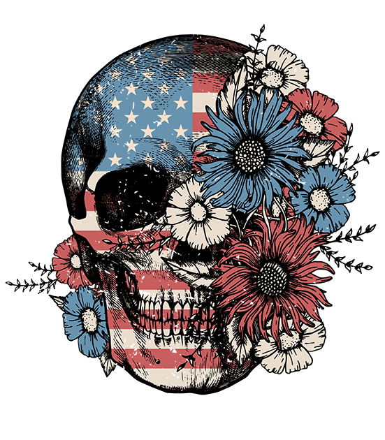 AMERICA FLORAL SKULL