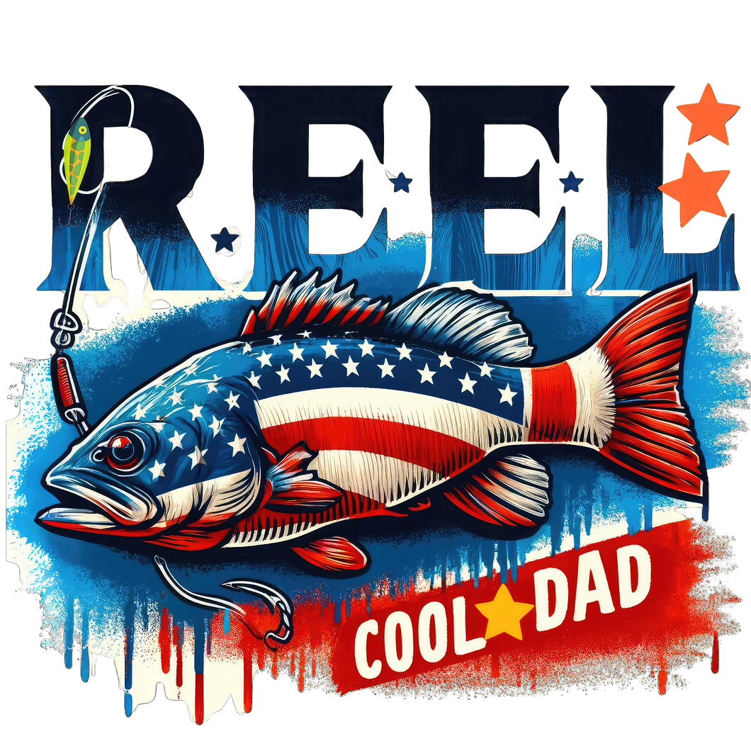 REEL COOL DAD AMERICAN FLAG FISH