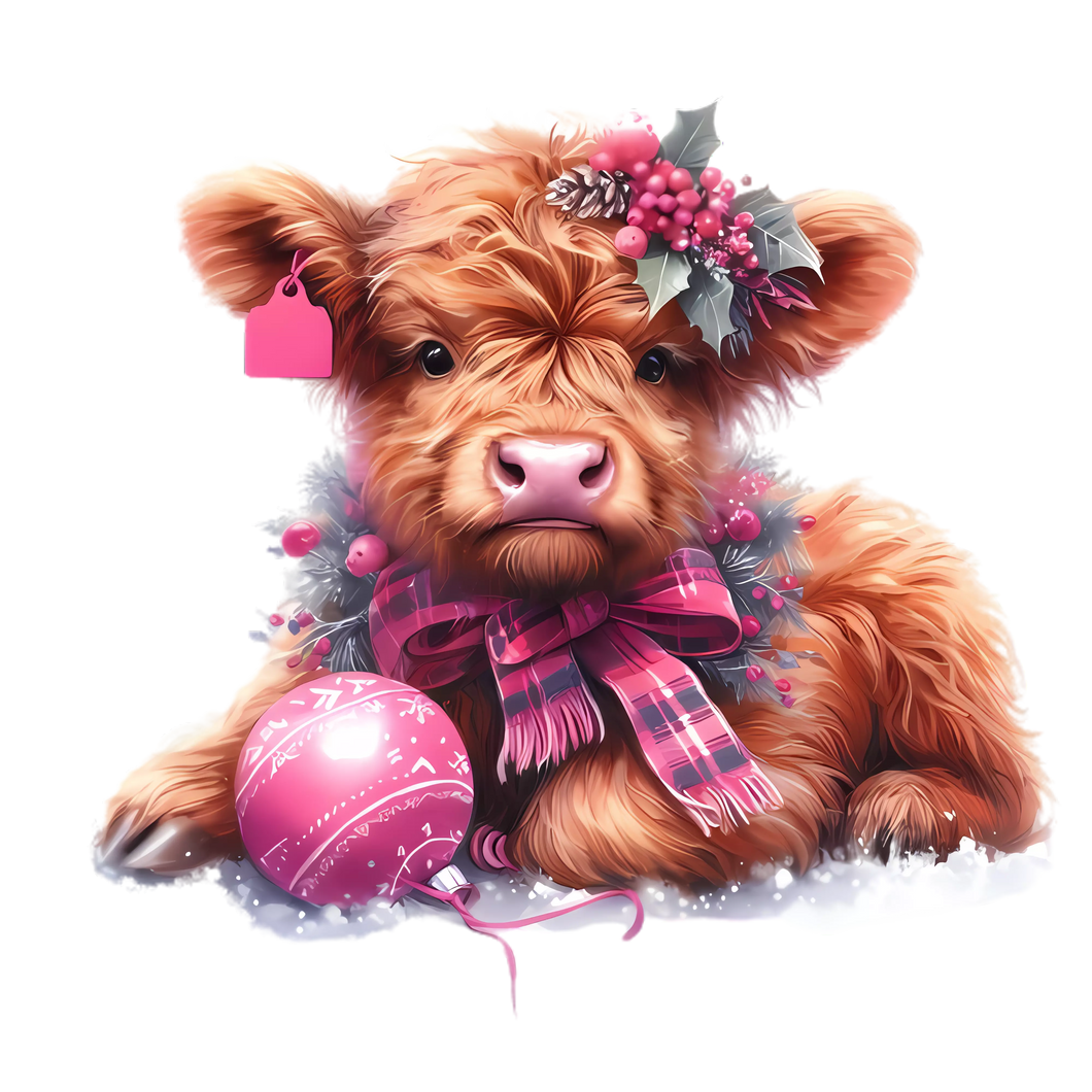 PINK HIGHLAND COW