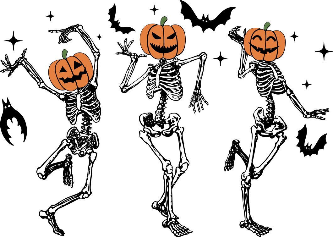 Dancing Pumpkin Skeletons