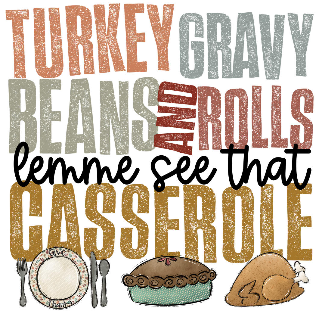Turkey,Gravy,Beans & Rolls
